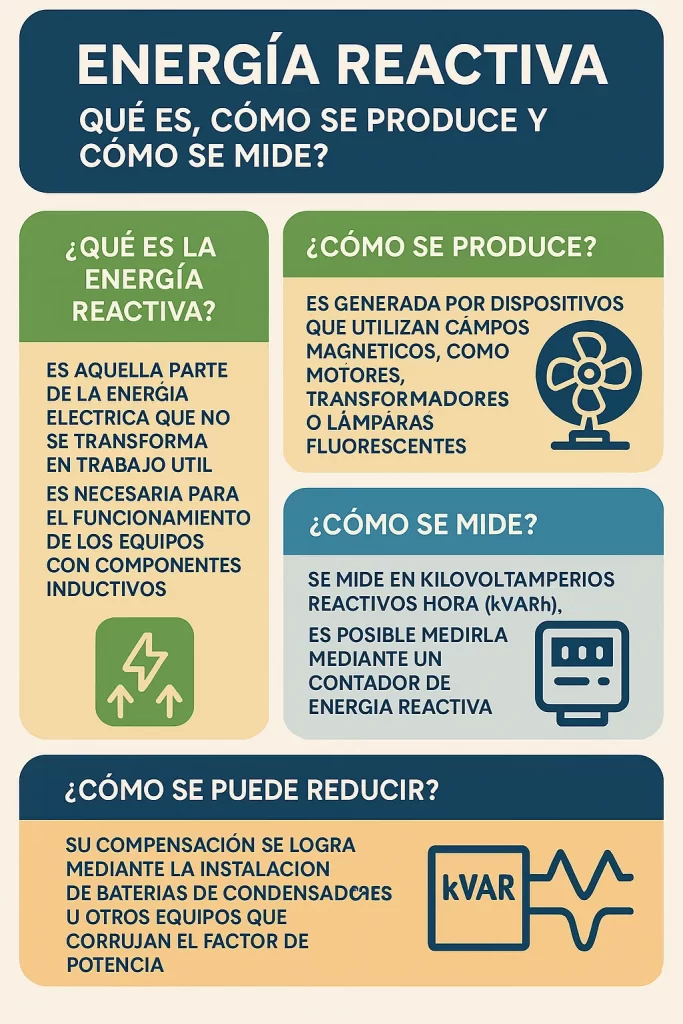 Infografía resumen sobre la energía reactiva