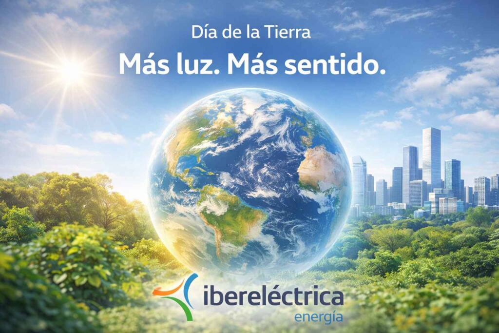 Ilustración del Día Mundial de la Madre Tierra con elementos de energía limpia y sostenibilidad