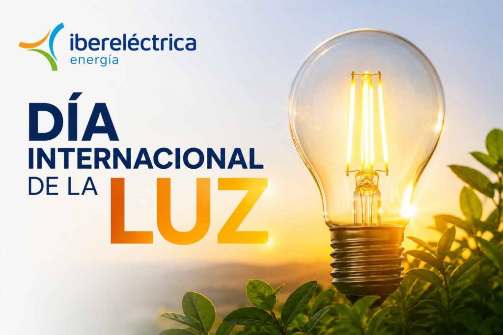 Ilustración del Día Internacional de la Luz relacionada con energía y sostenibilidad