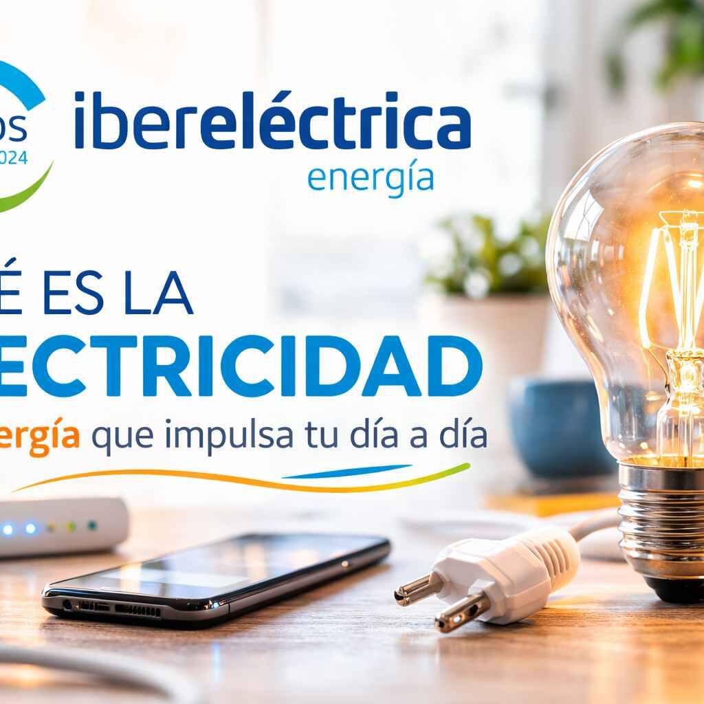 Ilustración de una bombilla encendida explicando qué es la electricidad y cómo funciona la energía eléctrica en el hogar